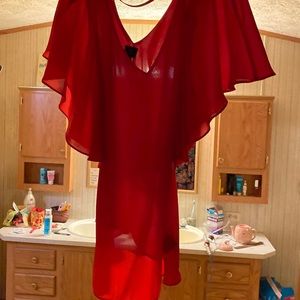 Silky orange/red shirt